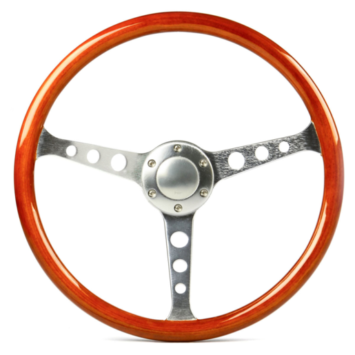 SAAS Steering Wheel Wood 15" ADR Classic Brushed w/ Holes - SW701BAW