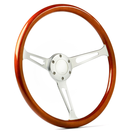 SAAS Steering Wheel Wood 15" ADR Classic Brushed Alloy Slotted - SW702BAW