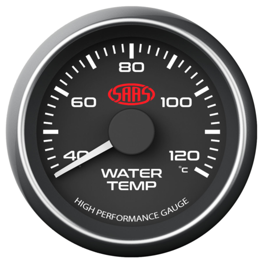 SAAS Water Temp Gauge 40-120 52mm Black Muscle Series - SG-WT52B