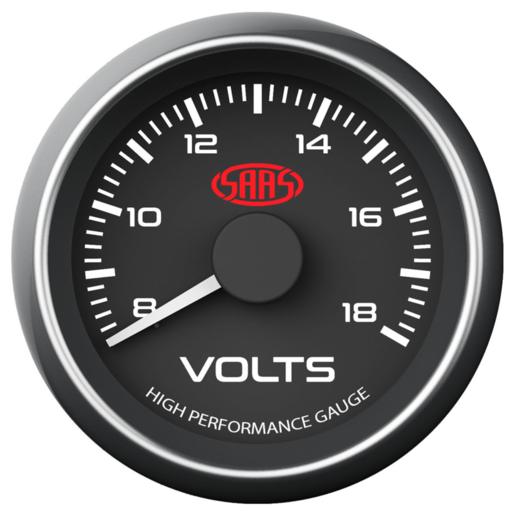 SAAS Volt Gauge 8v-18v 52mm Black Muscle Series - SG-VLT52B