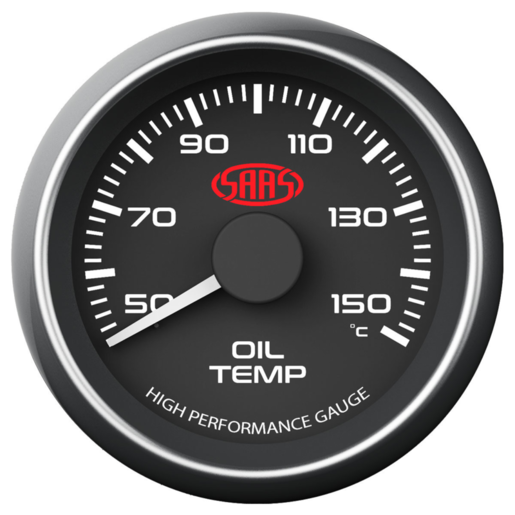 SAAS Oil Temp Gauge 50-150 52mm Black Muscle Series - SG-OT52B