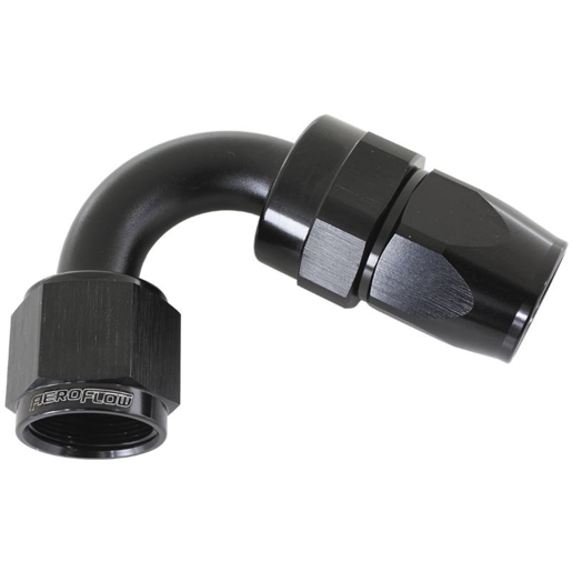 Aeroflow 200 Series PTFE 120 Degree Hose End -4AN Black - AF204-04DBLK