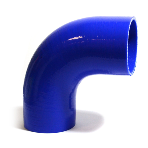 SAAS 90Deg 4 Ply Silicone Hose 76mm x 76mm Blue - SSH907676E