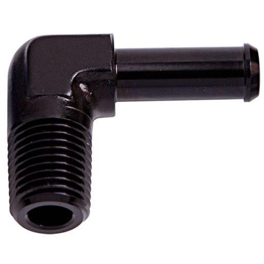 Aeroflow Male NPT to Barb 90 Deg Adapter 1/2" to 1/2" - AF842-08-08BLK