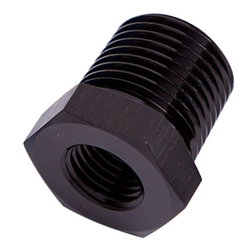 Aeroflow NPT Pipe Reducer 1/2" to 1/4" - AF912-08-04BLK