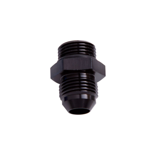 Aeroflow Straight Male Flare Adapter Black -12AN ORB To -8AN - AF920-08-12BLK