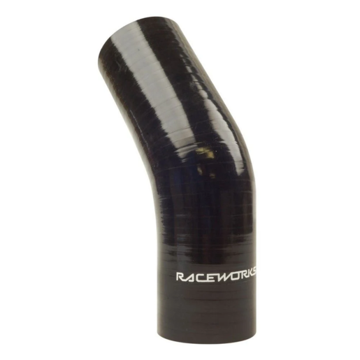 RaceWorks 3" Silicone Hose 45 Degree Elbow Black 76mm - SHE-045-300BK