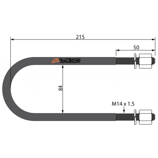 Outback Armour U-Bolts To Suit Volkswagen Amarok - OASU2384001