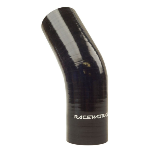 RaceWorks 4" Silicone Hose 45 Degree Elbow Black 102mm - SHE-045-400BK