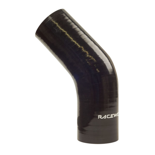 RaceWorks Silicone Hose 45Deg 3.5" 89mm Black - SHE-045-350BK