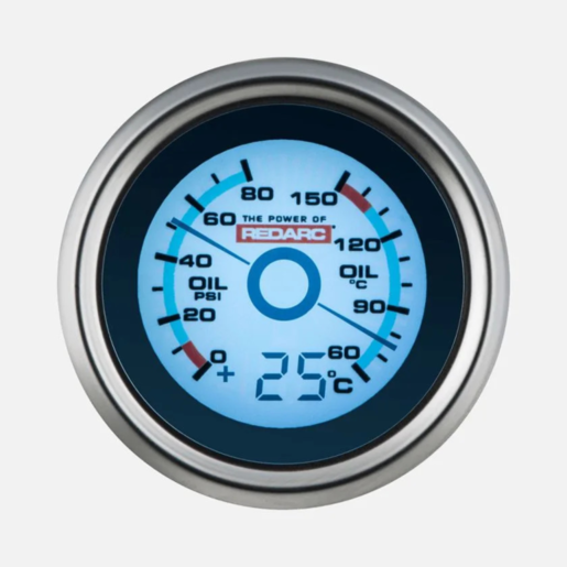 Redarc Oil Pressure & Oil Temperature 52mm Gauge - G52-POT