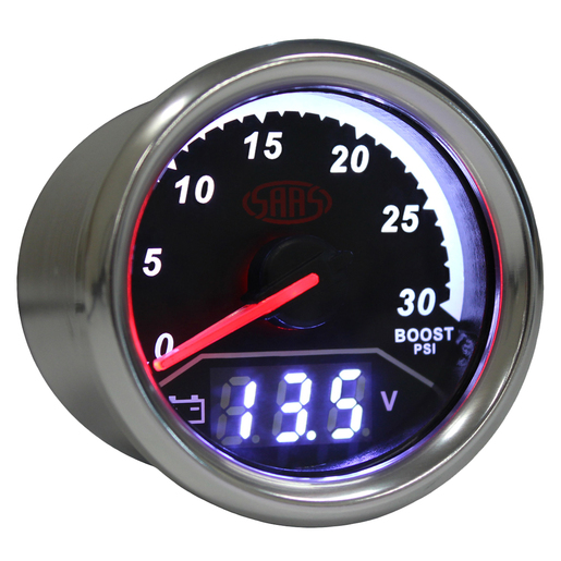 SAAS Dual Gauge Boost 0-30 Psi/Volt 8v-18v Analogue/Digital Trax - SG611250