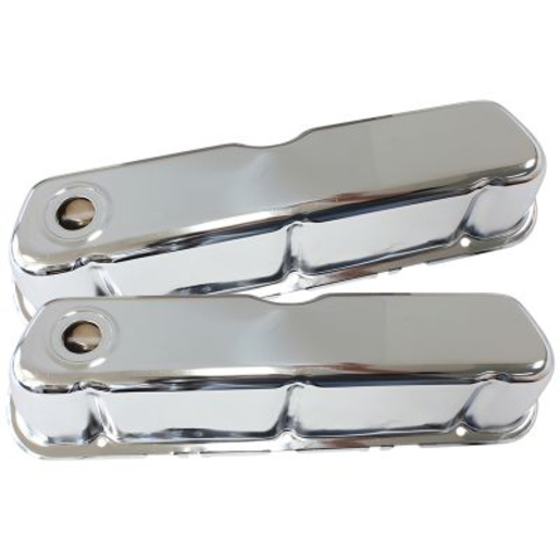 AeroFlow Chrome Steel Valve Covers Suit Ford 289-302-351 Windsor - AF1821-5052