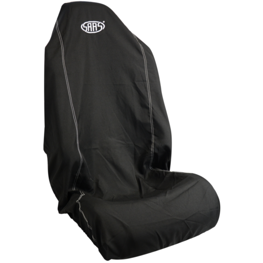 SAAS Seat Cover Throw Black SAAS White Logo Large 1Pc - SC5011