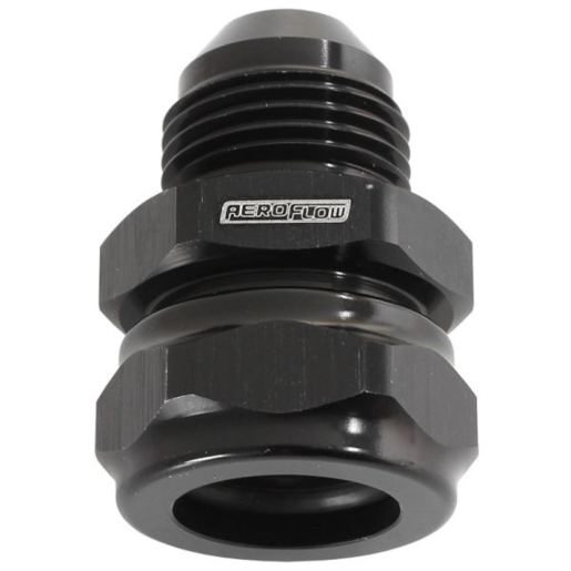 Aeroflow Adaptor Black 3/8" Barb to -8AN - AF741-08-06BLK