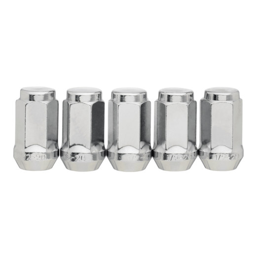 Performance Plus Wheel Nuts Flat Head Bulge 1/2" Chrome 40mm 5 pk - PP440915