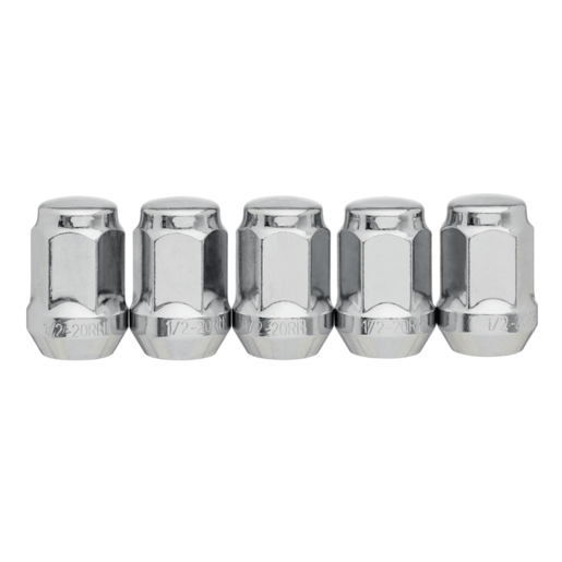 Performance Plus Wheel Nuts Flat Head Bulge 1/2" Chrome 35mm 5 pk - PP435915