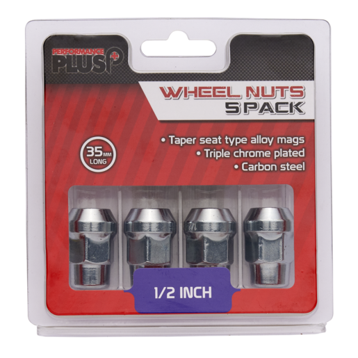 Performance Plus Wheel Nuts Acorn Bulge 1/2" Chrome 35mm 5pk - PP335315