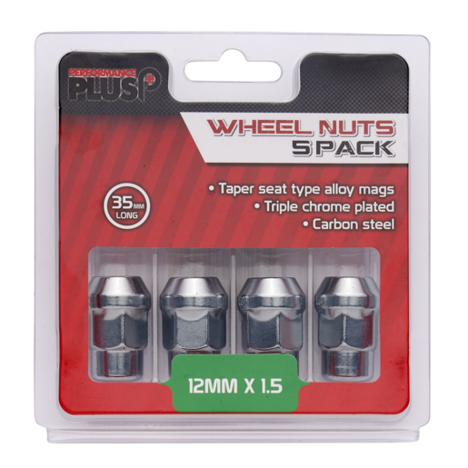 PerformancePlus Wheel Nuts Acorn Bulge 12 X 1.50 Chrome 35mm 5pk - PP335365 