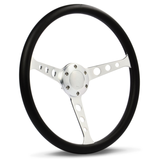SAAS Steering Wheel Poly 15" ADR Classic Brushed Alloy w/ Holes - SW702BH