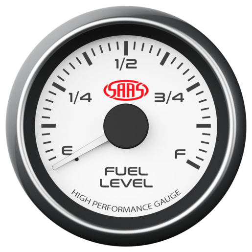 SAAS Fuel Level Gauge 52mm White Muscle Series - SG-FL52W