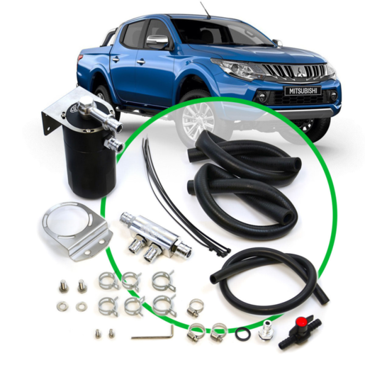 SAAS Oil Catch Tank Full Kit To Suit Mitsubishi Triton MQ 2.4L - ST3103-1014