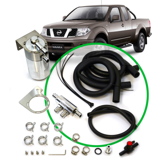 SAAS Oil Catch Tank Full Kit To Suit Navara D40 2.5L 2005 - 2015 - ST4105-1015