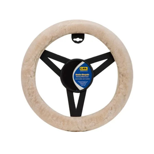 Ilana Steering Wheel Cover Ivory Sheepskin -22/SWSIVO