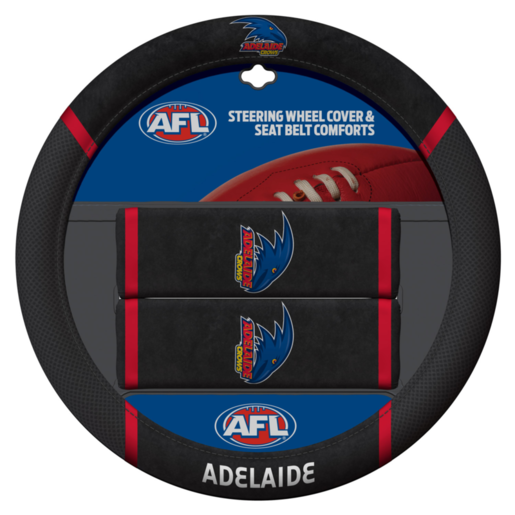 AFL Adelaide Crows Steering Wheel and Seat Belt Comforts - ACAFLCROACC