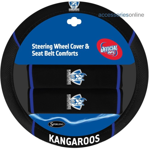 AFL Steering Wheel Cover Seat Belt Comforts Kangaroos - ACAFLKANACC