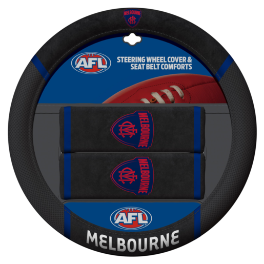 AFL Melbourne Demons Steering Wheel and Seat Belt Comforts - ACAFLDEMACC