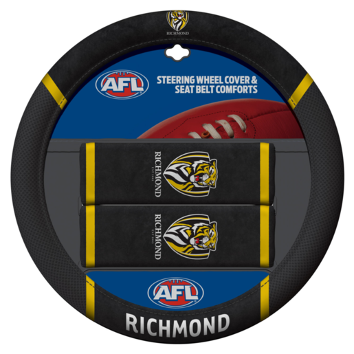 AFL Richmond Tigers Steering Wheel and Seat Belt Comforts - ACAFLRICACC