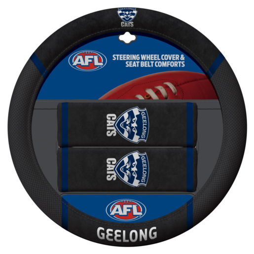 AFL Geelong Cats Steering Wheel and Seat Belt Comforts - ACAFLGEEACC