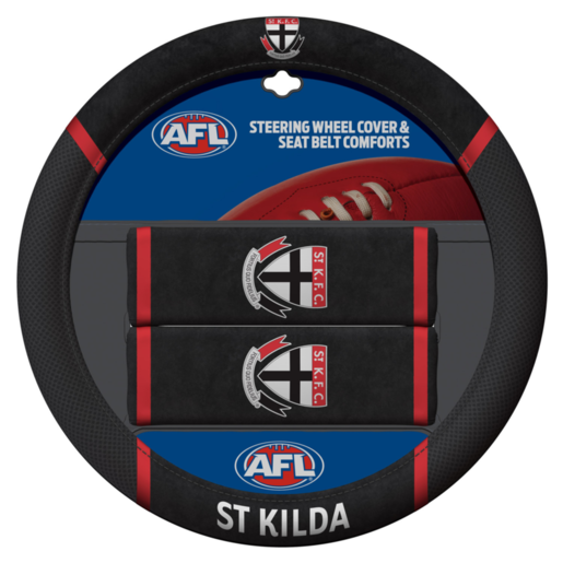 AFL St Kilda Saint Steering Wheel and Seat Belt Comforts - ACAFLSTKACC