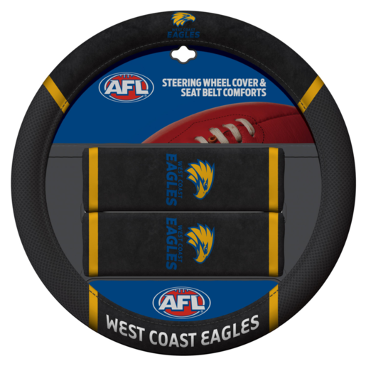 AFL West Coast Eagles Steering Wheel and Seat Belt Comforts - ACAFLEAGACC