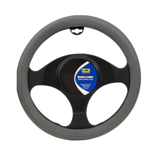 Ilana Steering Wheel Cover Oxford Leather Grey - 22/OXFLSWCGRE