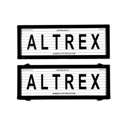 Altrex Number Plate Protector - 6 Figure Black With Lines - 6L