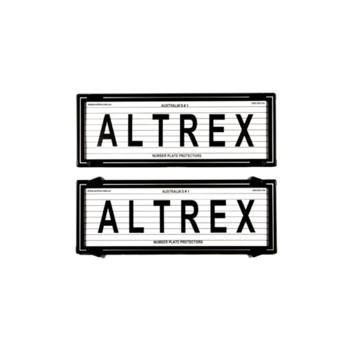 Altrex Number Plate Cover Black Border With Silver Insert With Lines - 6LS