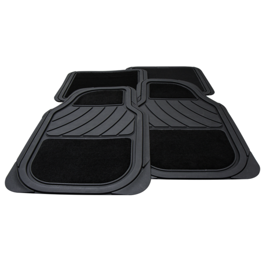 Streetwize Georgia Carpet/Rubber Floor Mats Black Set 4 - SW786