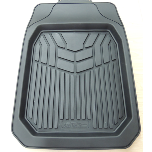 Streetwize Nevada Universal Fit Deep Dish Floor Mats Black Tray 2pc Front- RC795