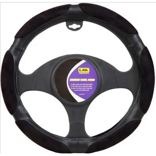 Ilana Steering Wheel Cover Maverick Black - 22/MAVSWCBLA