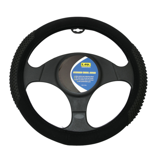 Ilana Steering Wheel Cover Soft-Dot Grip Black - 22/SOFSWCBLA