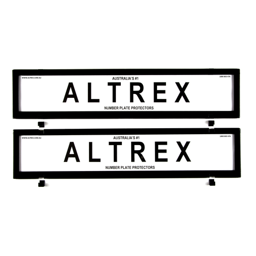 Altrex Number Plate Frames NSW VIC QLD Eurostyle Black Unlined - 6NLE