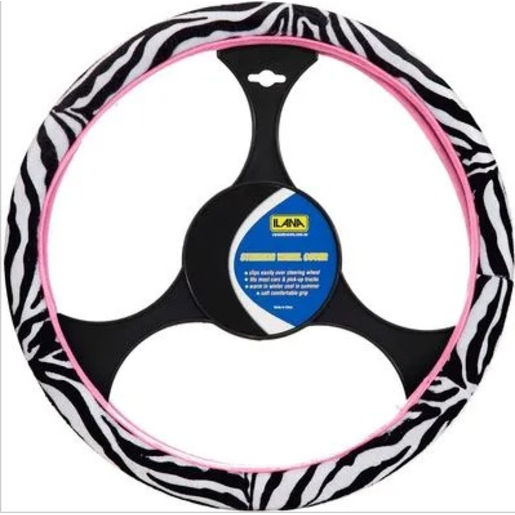 Ilana Steering Wheel Cover Hot Zebra Black/White - 22/ZEBSWCBW