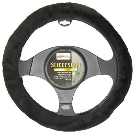 Streetwize Sheepskin Steering Wheel Cover Black - PR20607