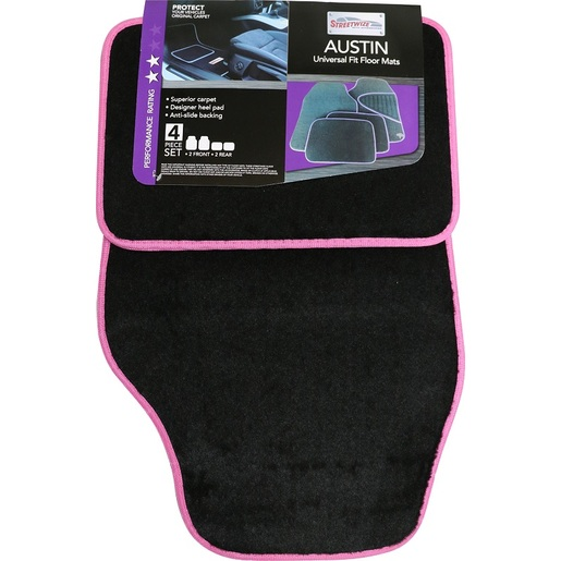 Streetwize Austin Carpet Pink/Black Floor Mats - SW808