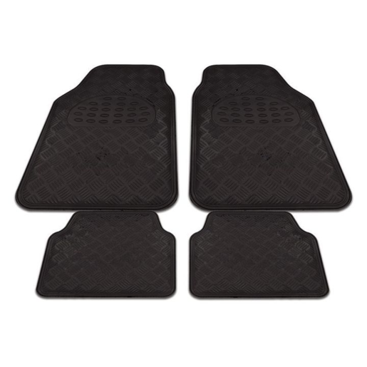 Streetwize Kentucky Rubber Floor Mats Set 4 Black - BGD2406BLA