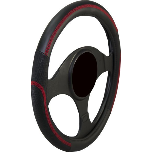 Streetwize Speedway Black/Red Steering Wheel Cover - SWCSPWRED