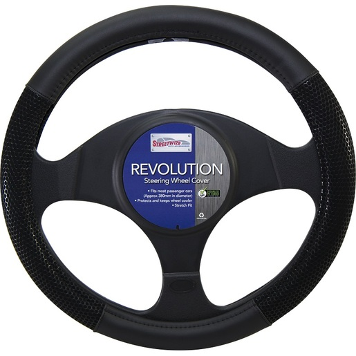 Streetwize Revolution Steering Wheel Cover Black - SWCREVBLA