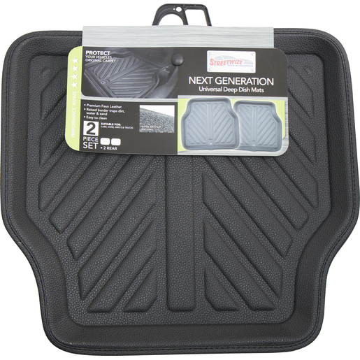 Streetwize Deep Dish Mats Black Rear Set 2 - SW905